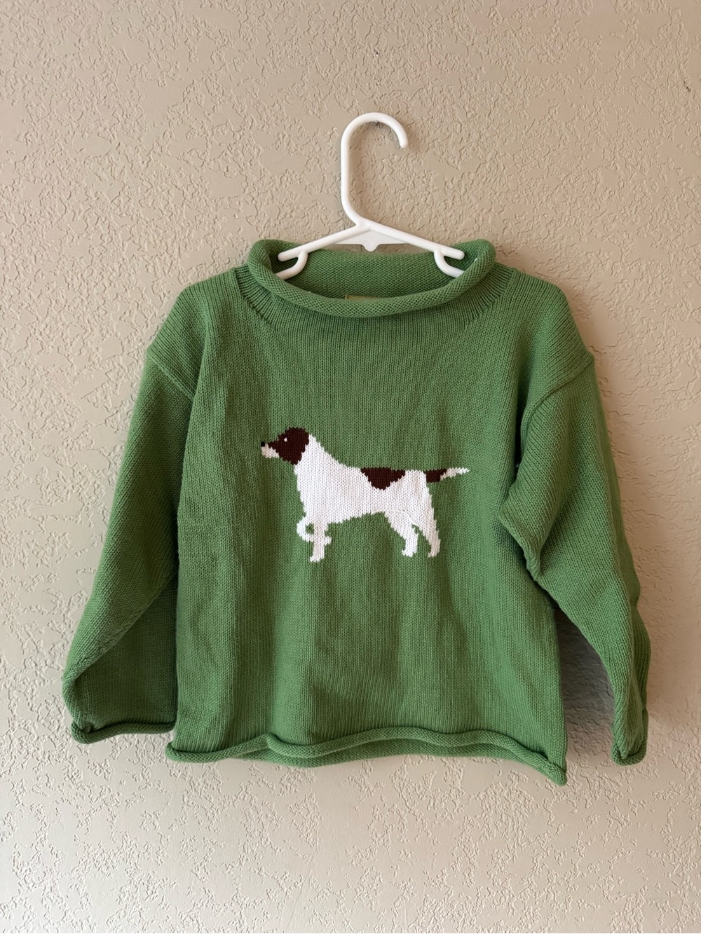 Claver Green Dog Rollneck Sweater